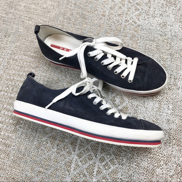 Prada Other - Prada men's 10.5 sneaker blue suede tennis shoe